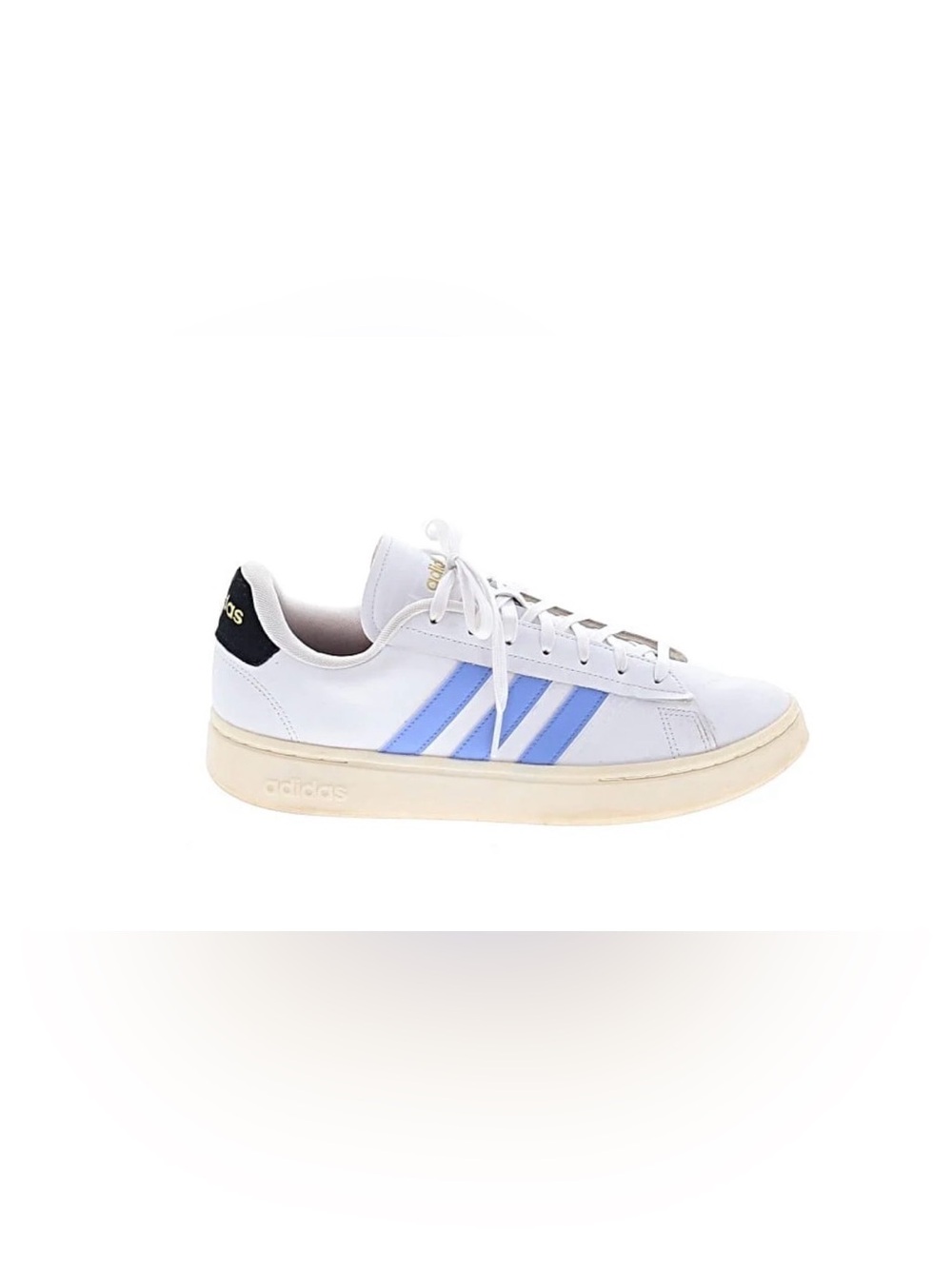 Adidas Women’s White Sneakers with Light Blue Stripes